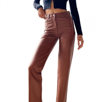 Συνθετικό δέρμα ίσιο παντελόνι ψηλόμεσο Φθινοπωρινό σέξι καφέ παντελόνι παντελόνι παντελόνι για γυναίκες παντελόνια vintage streetwear παντελόνια χειμώνα
