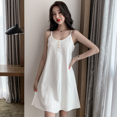 Spavaćice Ženske Chic Moda Korejski stil Kućna Mekana spavaćica Slatka Slatka Elegantna Seksi ležerna bez rukava Tanke ljetne Nove ženske