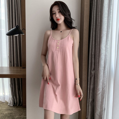 Spavaćice Ženske Chic Moda Korejski stil Kućna Mekana spavaćica Slatka Slatka Elegantna Seksi ležerna bez rukava Tanke ljetne Nove ženske