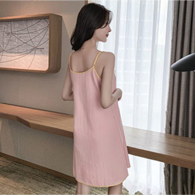 Moteriški naktiniai marškiniai Prašmatni mada Korėjietiško stiliaus Namai Minkšti mieguokliai Mieli Saldūs Elegantiški Seksualūs Atsitiktiniai Be rankovių Plonos Vasaros Naujos Moterys