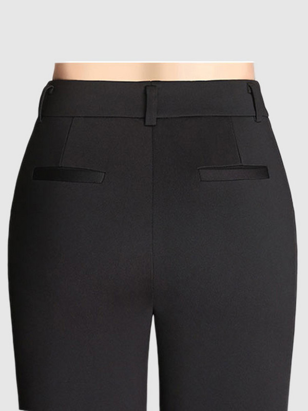 Pavasaris Vasara Jauna Mode Sieviešu uzvalks Bikses ar augstu vidukli Paplašinātas Bikses Eleganta Biroja Sieviešu Stretch Straight Bikses Sieviešu Rudens