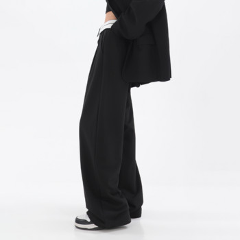 Φαρδύ παντελόνι με φαρδύ πόδι για γυναίκες που διπλώνει ίσιο ψηλόμεσο παντελόνι Κορεατικό Streetwear Fashion Y2k Παντελόνι Κοστούμι