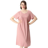 Καλοκαιρινό casual γυναικείο νυχτικό Sleepwear PLUS SIZE Nightdress Nightwear Μαλακό βαμβακερό οικείο εσώρουχο Modal Μεσαίου μήκους Οικιακό Φόρεμα