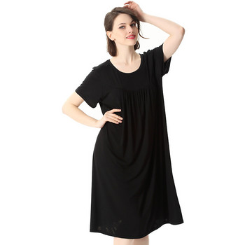 Καλοκαιρινό casual γυναικείο νυχτικό Sleepwear PLUS SIZE Nightdress Nightwear Μαλακό βαμβακερό οικείο εσώρουχο Modal Μεσαίου μήκους Οικιακό Φόρεμα