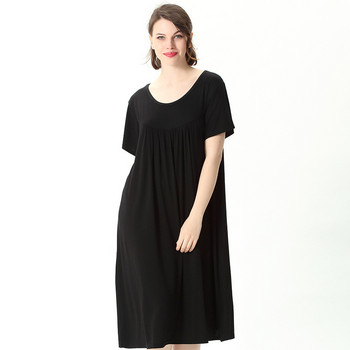 Καλοκαιρινό casual γυναικείο νυχτικό Sleepwear PLUS SIZE Nightdress Nightwear Μαλακό βαμβακερό οικείο εσώρουχο Modal Μεσαίου μήκους Οικιακό Φόρεμα