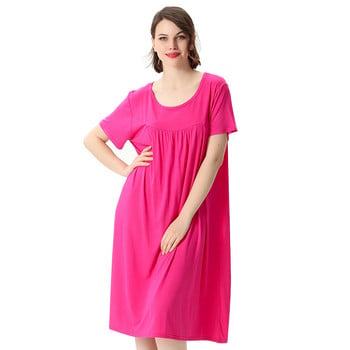 Καλοκαιρινό casual γυναικείο νυχτικό Sleepwear PLUS SIZE Nightdress Nightwear Μαλακό βαμβακερό οικείο εσώρουχο Modal Μεσαίου μήκους Οικιακό Φόρεμα