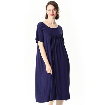 Καλοκαιρινό casual γυναικείο νυχτικό Sleepwear PLUS SIZE Nightdress Nightwear Μαλακό βαμβακερό οικείο εσώρουχο Modal Μεσαίου μήκους Οικιακό Φόρεμα