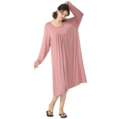 Καλοκαιρινό casual γυναικείο νυχτικό Sleepwear PLUS SIZE Nightdress Nightwear Μαλακό βαμβακερό οικείο εσώρουχο Modal Μεσαίου μήκους Οικιακό Φόρεμα