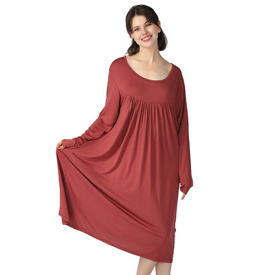 Καλοκαιρινό casual γυναικείο νυχτικό Sleepwear PLUS SIZE Nightdress Nightwear Μαλακό βαμβακερό οικείο εσώρουχο Modal Μεσαίου μήκους Οικιακό Φόρεμα