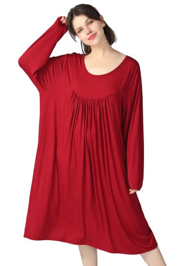 Καλοκαιρινό casual γυναικείο νυχτικό Sleepwear PLUS SIZE Nightdress Nightwear Μαλακό βαμβακερό οικείο εσώρουχο Modal Μεσαίου μήκους Οικιακό Φόρεμα
