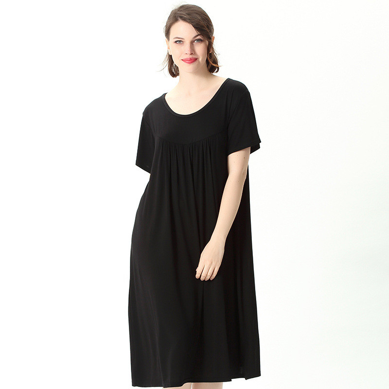 Καλοκαιρινό casual γυναικείο νυχτικό Sleepwear PLUS SIZE Nightdress Nightwear Μαλακό βαμβακερό οικείο εσώρουχο Modal Μεσαίου μήκους Οικιακό Φόρεμα