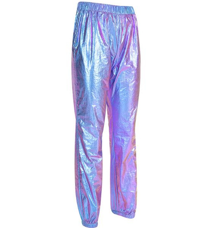 Lézeres hologram Sympony fém lila nadrág laza színpadi show hip-hop