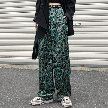 Leopard παντελόνι σε στιλ Ευρώπης και Αμερικής Γυναικείο Παντελόνι με ψηλόμεσο ολόσωμο ντραπέ Παντελόνι για κορίτσια Hip Hop Streetwear Floral Παντελόνι Γυναικείο