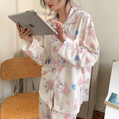 Őszi téli női pizsama szett hosszú ujjú nadrág csipke pizsama szett otthoni viselet fekete szabadidő női hálóing nővérek