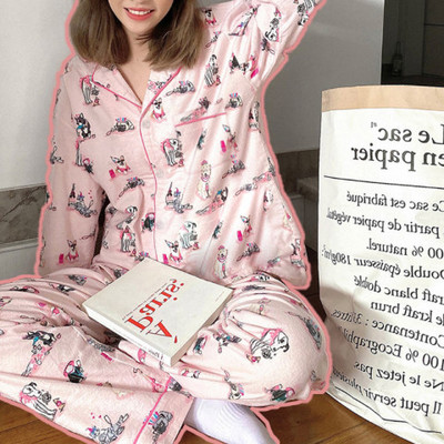 Őszi téli női pizsama szett hosszú ujjú nadrág csipke pizsama szett otthoni viselet fekete szabadidő női hálóing nővérek