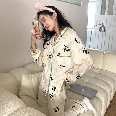 Őszi téli női pizsama szett hosszú ujjú nadrág csipke pizsama szett otthoni viselet fekete szabadidő női hálóing nővérek