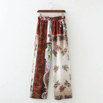 SLMD Vintage Chic Contrast Χρώματα Patchwork Γυναικεία Παντελόνια 2021 Μόδα Ελαστική Μέση Πλευρικές τσέπες Παντελόνι Pantalones Mujer