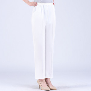 Divat Egyenes nadrág Középkorú női nyári vágott nadrág vékony bő anya táskás nadrág alkalmi anya nadrág 5XL