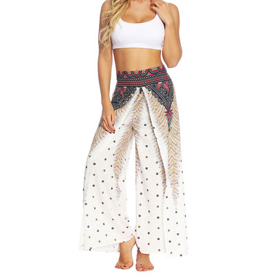 Női széles szárú nadrág divatos Palazzo Slit nyári hosszú nadrág alkalmi strand boho hippi pilate jóga sport nadrág lányoknak