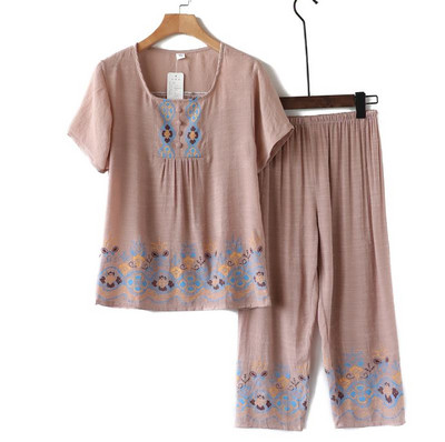 Márkatervező női hálóruha nyári női pizsama szettek Vékony nadrág rövid ujjú pizsama női szellőző otthoni öltöny