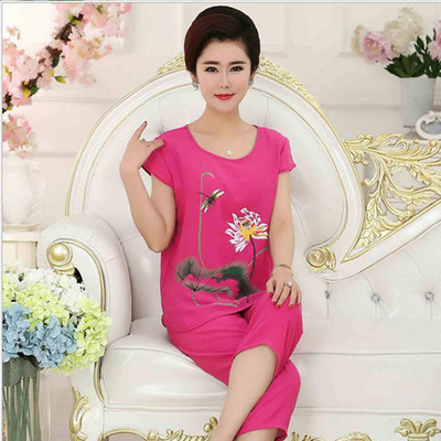 Márkatervező női hálóruha nyári női pizsama szettek Vékony nadrág rövid ujjú pizsama női szellőző otthoni öltöny