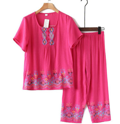 Márkatervező női hálóruha nyári női pizsama szettek Vékony nadrág rövid ujjú pizsama női szellőző otthoni öltöny