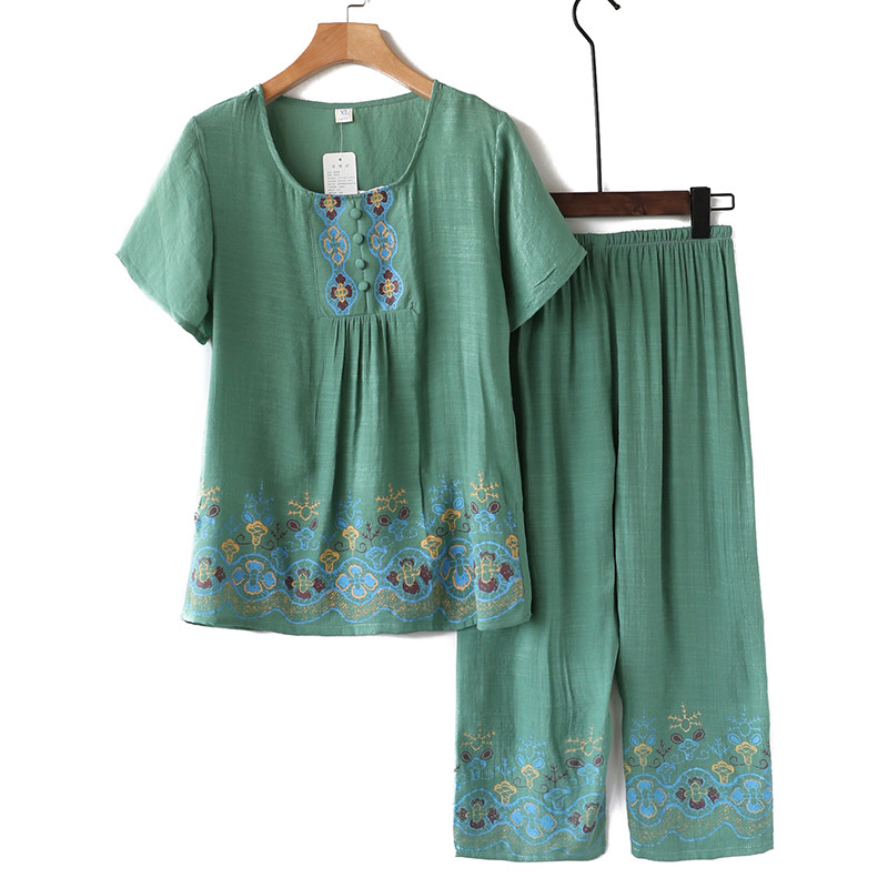 Márkatervező női hálóruha nyári női pizsama szettek Vékony nadrág rövid ujjú pizsama női szellőző otthoni öltöny