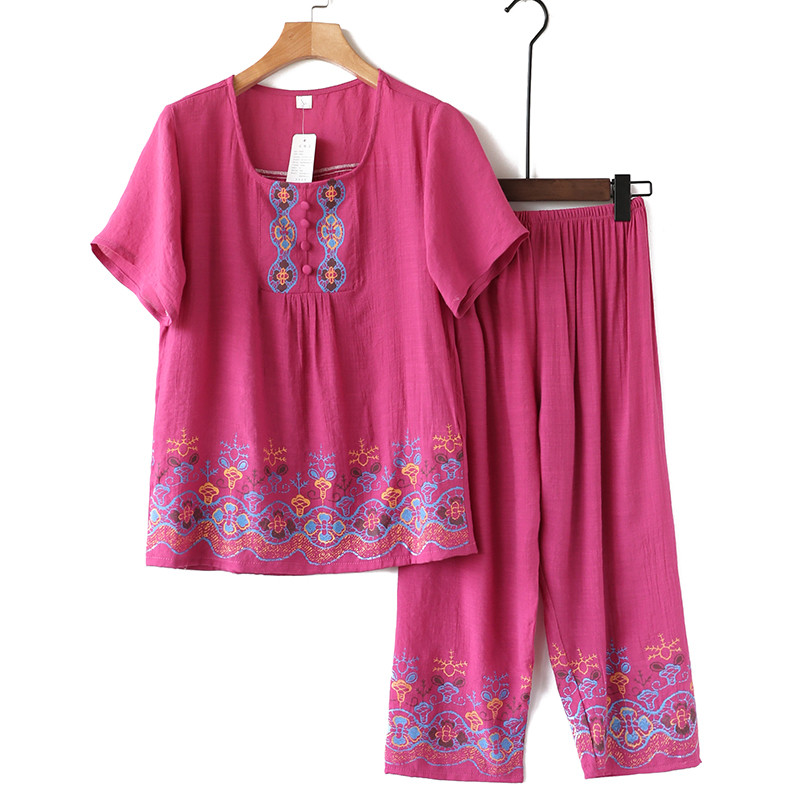 Márkatervező női hálóruha nyári női pizsama szettek Vékony nadrág rövid ujjú pizsama női szellőző otthoni öltöny