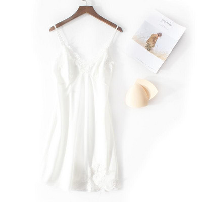 Didelio dydžio 4XL Satino Minkštas naktinis marškinys Moteriški vasariniai sijonai su sijonu miegui Seksualus nėriniuotas spagečių dirželis naktinis suknelė