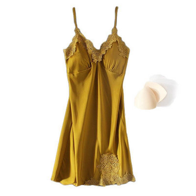 Didelio dydžio 4XL Satino Minkštas naktinis marškinys Moteriški vasariniai sijonai su sijonu miegui Seksualus nėriniuotas spagečių dirželis naktinis suknelė