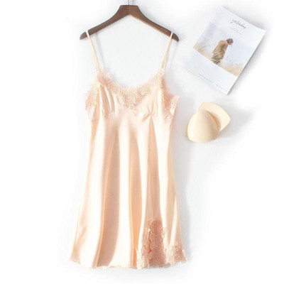 Didelio dydžio 4XL Satino Minkštas naktinis marškinys Moteriški vasariniai sijonai su sijonu miegui Seksualus nėriniuotas spagečių dirželis naktinis suknelė