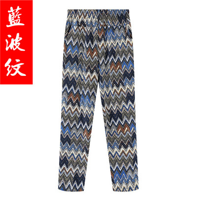 Vasaras sieviešu bikses ar apdruku 2023. g. Jaunas elastīgas bikses ar augstu vidukli, plānas ledus zīda bikses, brīvas liela izmēra sieviešu ikdienas devītās bikses 7XL 8XL