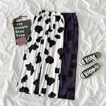 Γυναικείο παντελόνι αγελάδας με στάμπα με φαρδύ πόδι Αθλητικό παντελόνι Palazzo Joggers ελαστικό streetwear Φαρδύ παντελόνι Ψηλόμεσο φούτερ φαρδύ
