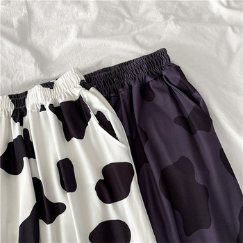 Γυναικείο παντελόνι αγελάδας με στάμπα με φαρδύ πόδι Αθλητικό παντελόνι Palazzo Joggers ελαστικό streetwear Φαρδύ παντελόνι Ψηλόμεσο φούτερ φαρδύ