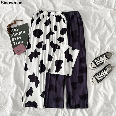 Sievietēm Cow Print Platas Bikses Sporta Bikses Palazzo Joggers Elastīgs Streetwear Brīvas bikses ar augstu vidukli sporta bikses Baggy