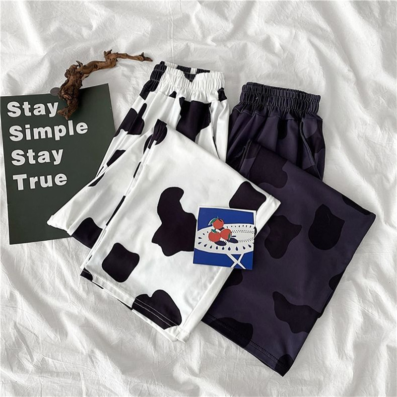 Sievietēm Cow Print Platas Bikses Sporta Bikses Palazzo Joggers Elastīgs Streetwear Brīvas bikses ar augstu vidukli sporta bikses Baggy