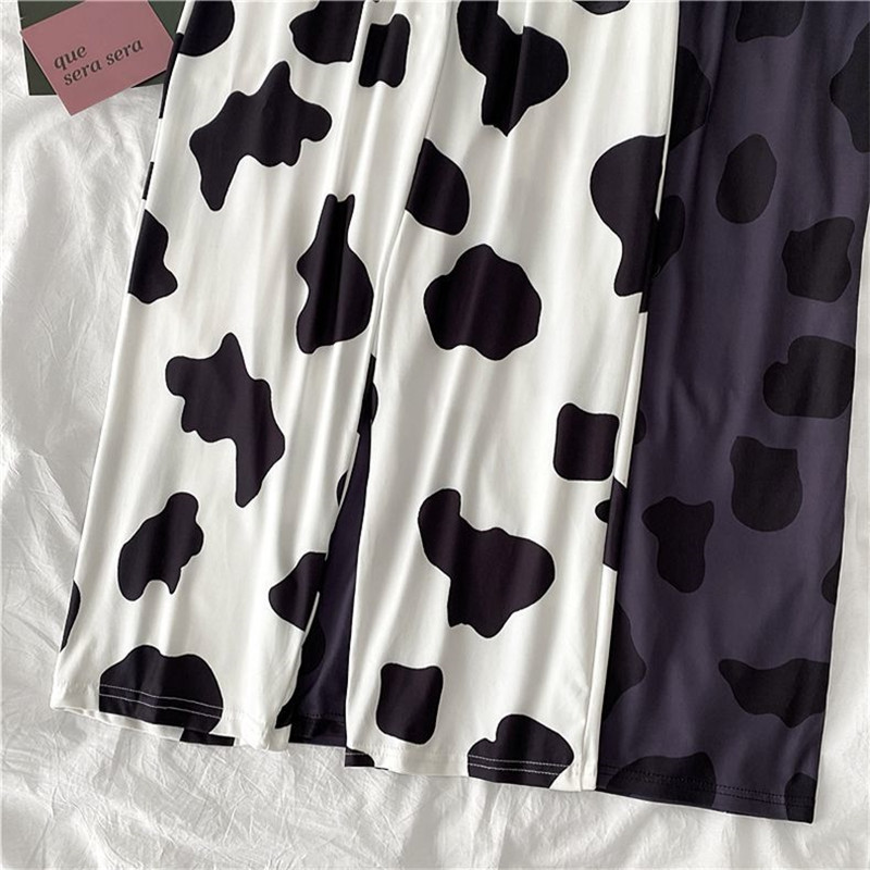 Sievietēm Cow Print Platas Bikses Sporta Bikses Palazzo Joggers Elastīgs Streetwear Brīvas bikses ar augstu vidukli sporta bikses Baggy