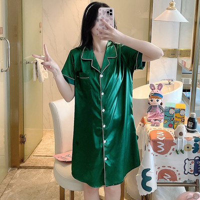 Suvised lühikeste varrukatega öösärgid Naistele Ice Cozy ühe rinnaga öösärgid Naistele hingavad seksikad magamisriided kottis kodune magamissärk