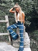 Fitshinling Fashion Tie Krāsa uzliesmojošās bikses Sieviešu Vintage Street Slim High Waist Bikses Sieviešu šauri ikdienas Legingi Jauns 2022 Izpārdošana