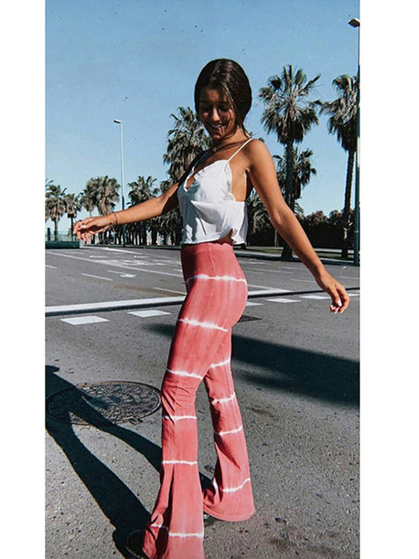 Fitshinling Fashion Tie Krāsa uzliesmojošās bikses Sieviešu Vintage Street Slim High Waist Bikses Sieviešu šauri ikdienas Legingi Jauns 2022 Izpārdošana