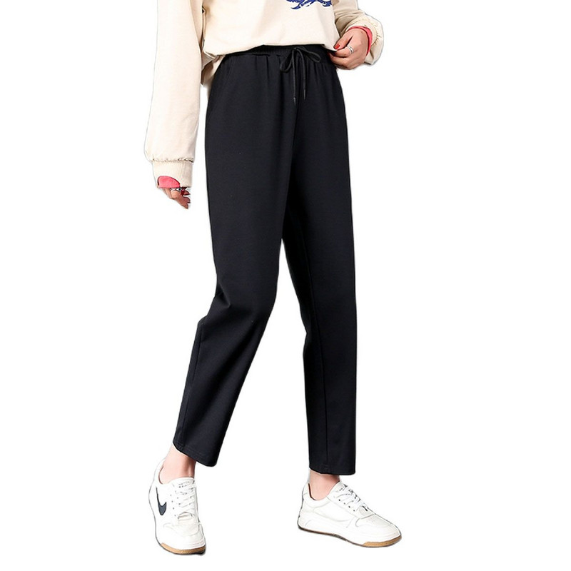Nove široke korejske crne za proljeće i jesen 2021., velike, svestrane ženske harem hlače za sportove u slobodno vrijeme, moderne, udobne D019