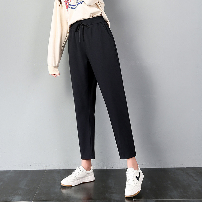 Nove široke korejske crne za proljeće i jesen 2021., velike, svestrane ženske harem hlače za sportove u slobodno vrijeme, moderne, udobne D019