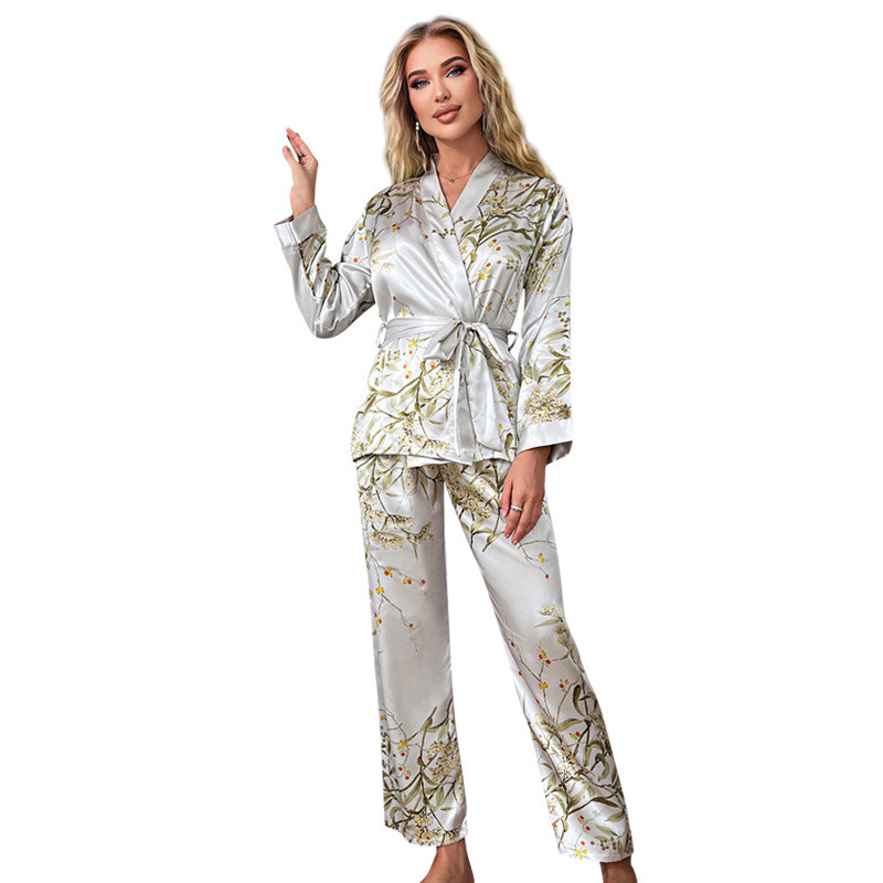Siidist satiinist pidžaamakomplekt, magamisriided, pidžaamakomplekt, naiste magamisriided, kolmeosaline naiste puhkeriided