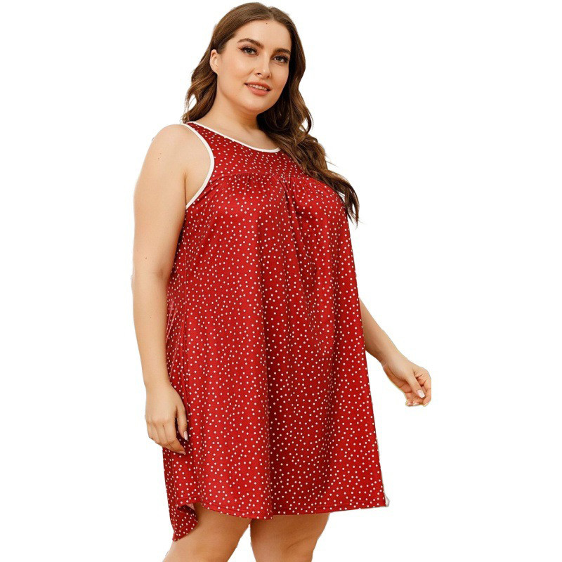 Suured suvised täpilised öösärgid Naiste Öörõivad Öösärk Armsad Multikad Naise Koduriided Suures suuruses Pidžaama Pidžaama XL-4XL