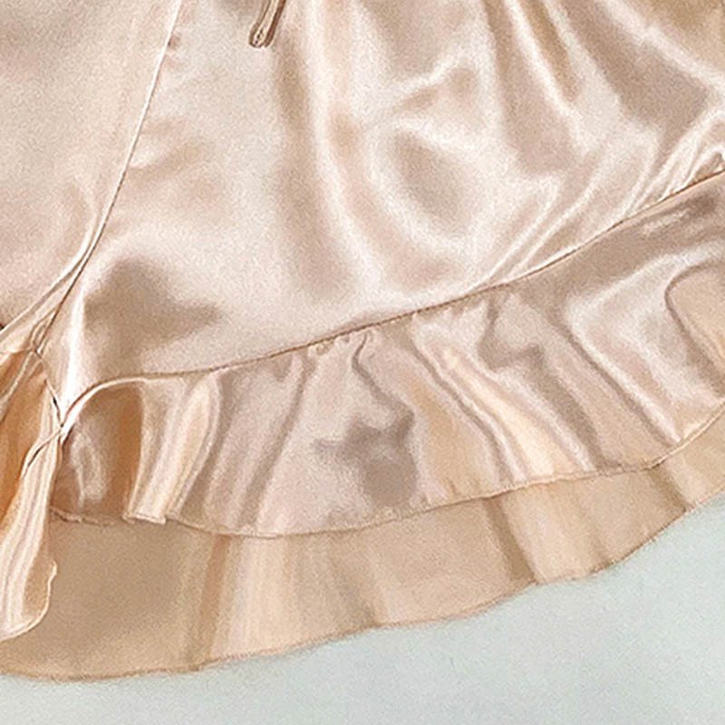 5 tk lilleprinteriga Satin Cami top & Cami kleit, lühikesed püksid ja hommikumantel koos kosmeetikakotiga