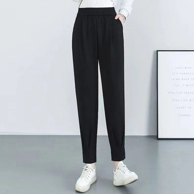 Új, magas derekú utcai alkalmi Bloomers nadrágok, női, túlméretes, 6xl-es melegítőnadrágok, bő nyári kocogó nadrágok, bokáig érő nadrágok