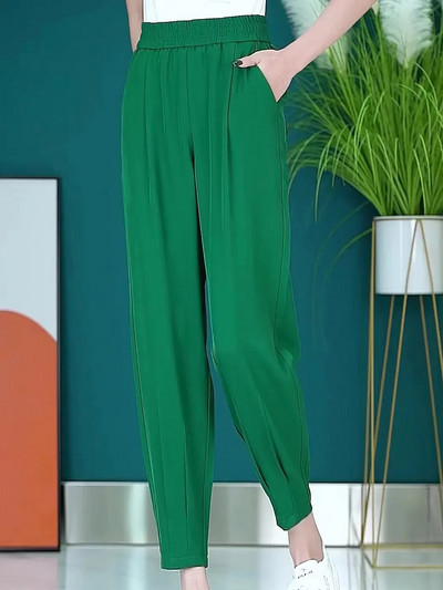 Új, magas derekú utcai alkalmi Bloomers nadrágok, női, túlméretes, 6xl-es melegítőnadrágok, bő nyári kocogó nadrágok, bokáig érő nadrágok