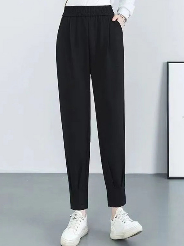 Új, magas derekú utcai alkalmi Bloomers nadrágok, női, túlméretes, 6xl-es melegítőnadrágok, bő nyári kocogó nadrágok, bokáig érő nadrágok