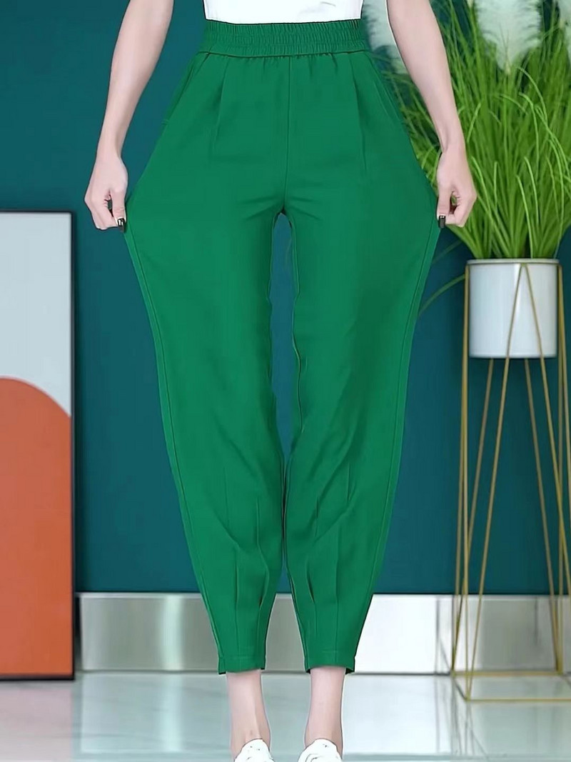 Új, magas derekú utcai alkalmi Bloomers nadrágok, női, túlméretes, 6xl-es melegítőnadrágok, bő nyári kocogó nadrágok, bokáig érő nadrágok