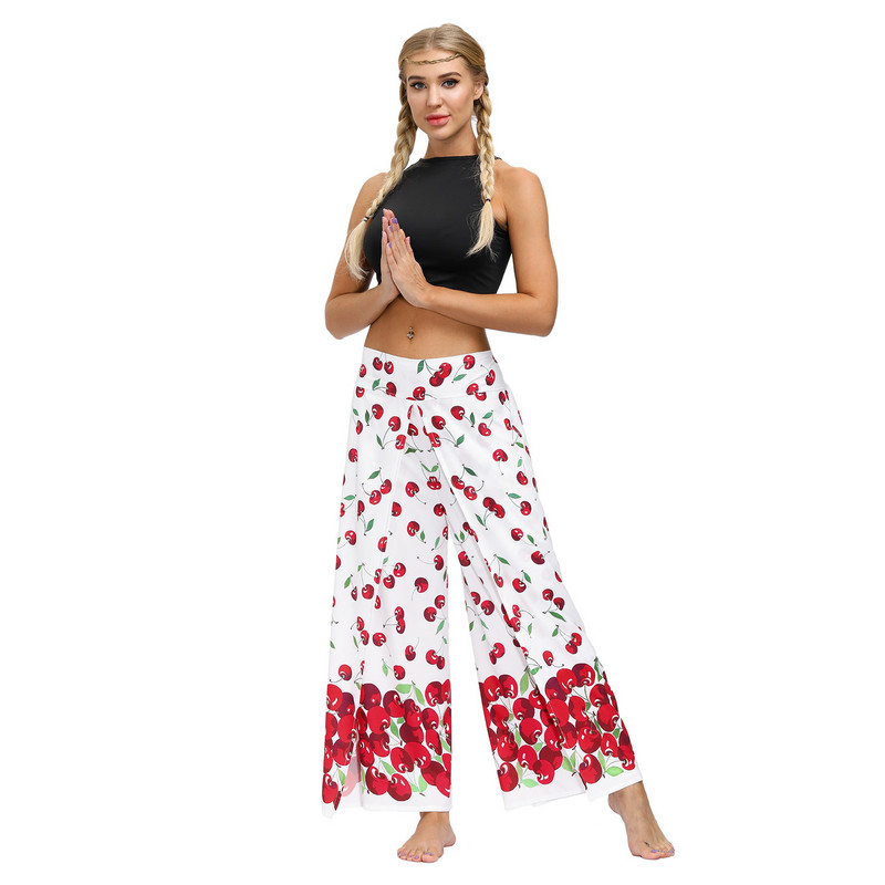 Letné dámske ležérne nohavice s potlačou, farebnými rozparkami, voľným štýlom na dovolenku, plážové nohavice proti komárom, jarné ženské nohavice C3524